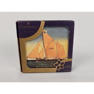 NEW Pimpernel Premier Collection "High Seas" Coasters 6‎ England Stain Resistant